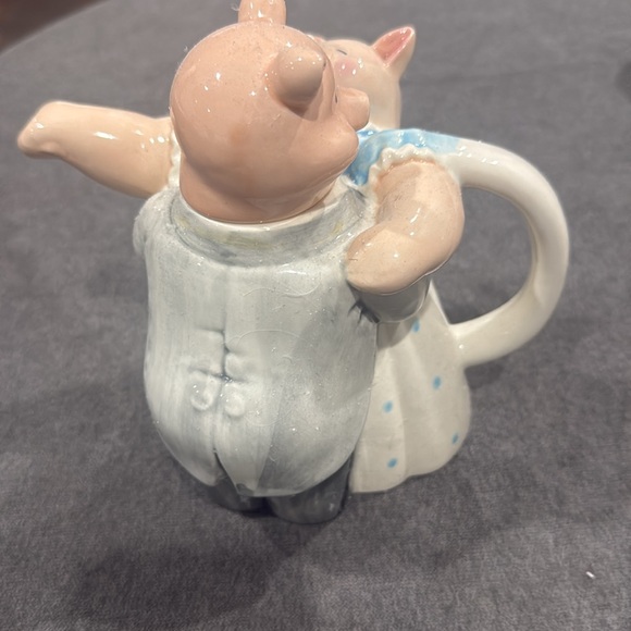 Vintage Collector teapot dancing waltzing pigs farm animals ranch western - Picture 3 of 8